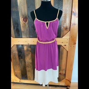 Willow & Clay spaghetti strap high low color block dress, size S